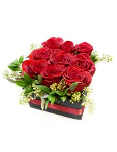 Box Valentin en rouge – Depot Des Fleurs, Montreal PQ