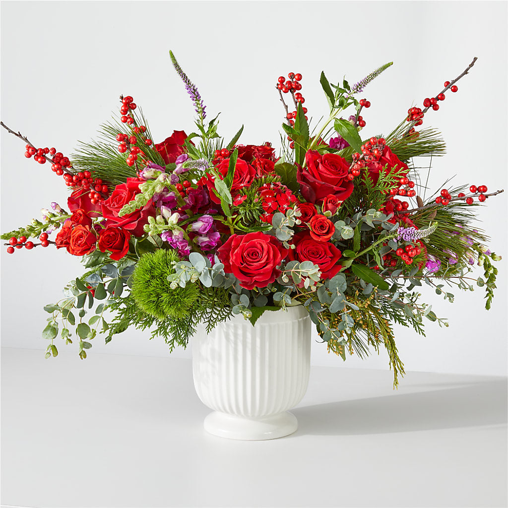 Big Red Bow Bouquet – Depot Des Fleurs, Montreal PQ