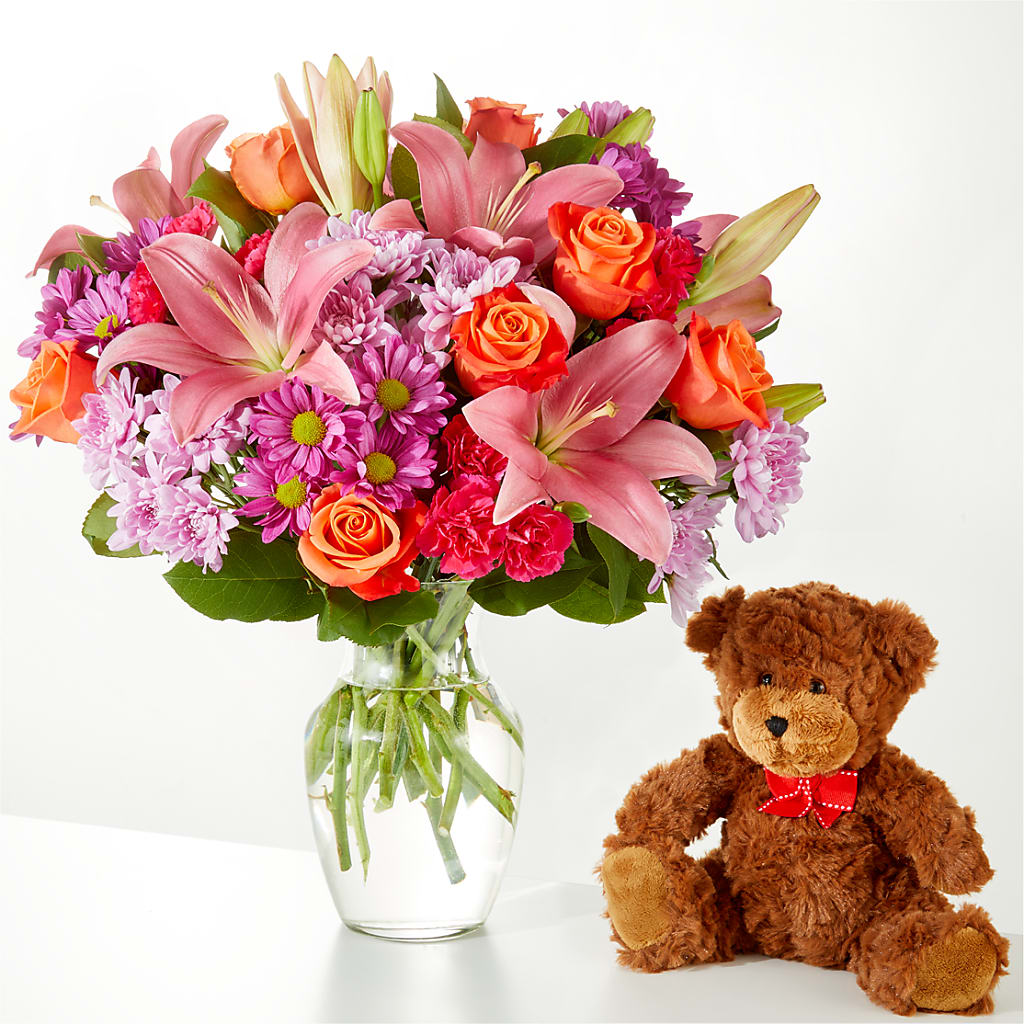 One and Only Bouquet and Bear Bundle – Depot Des Fleurs, Montreal PQ