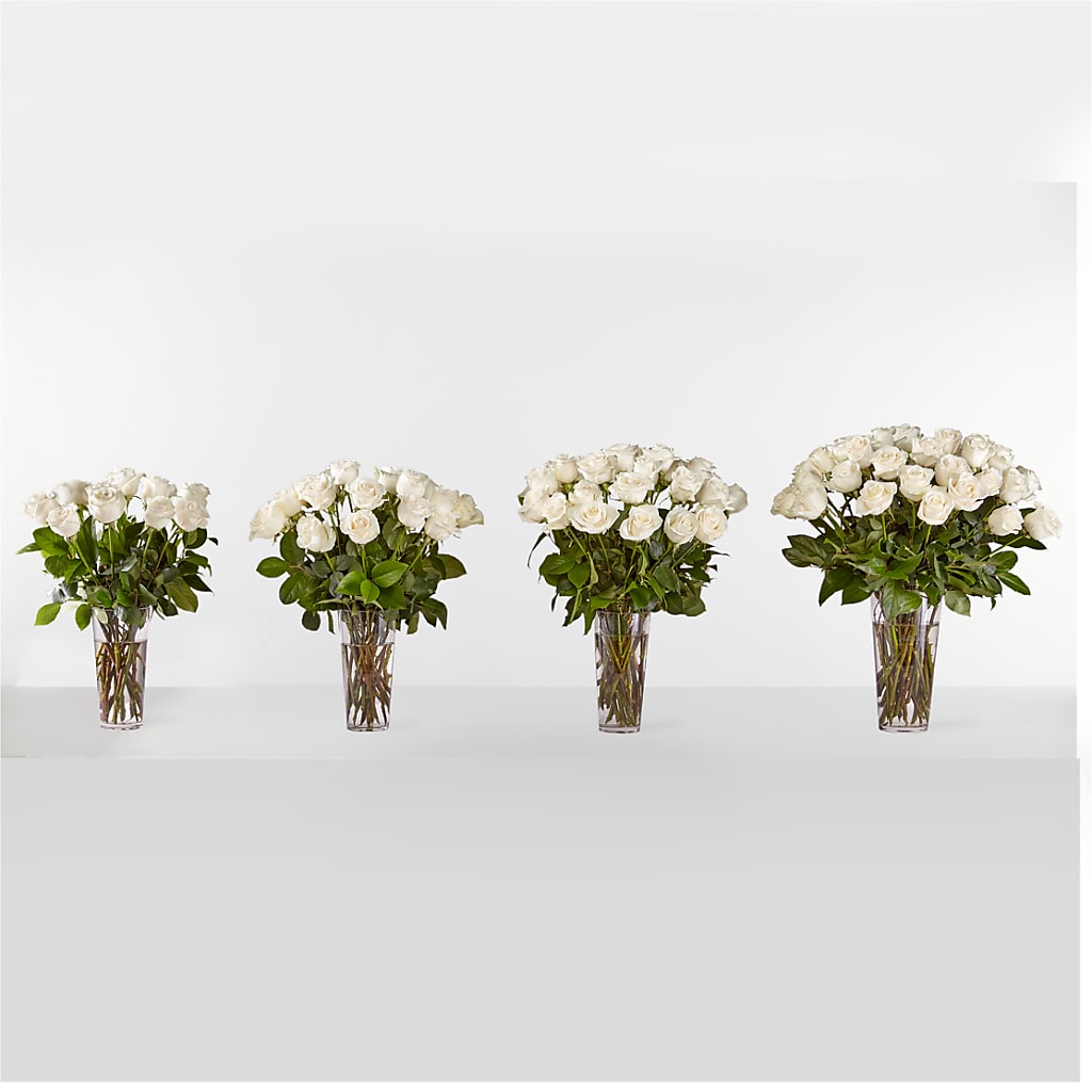 Long Stem White Rose Bouquet – Depot Des Fleurs, Montreal PQ