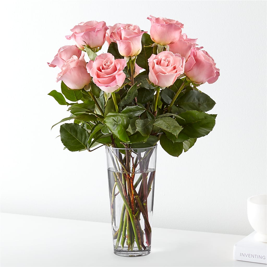Long Stem Pink Rose Bouquet – Depot Des Fleurs, Montreal PQ