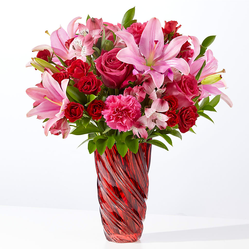 In Love Bouquet with Luxe Swirl Vase – Depot Des Fleurs, Montreal PQ