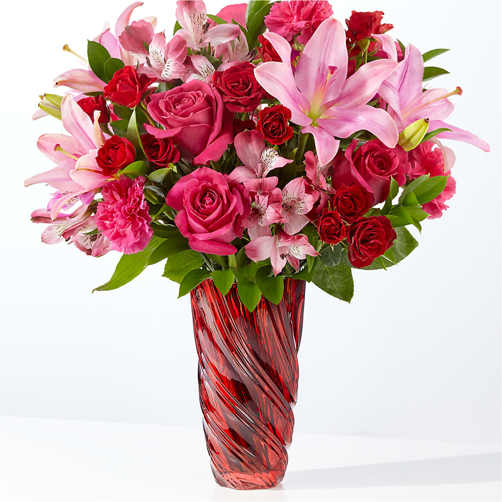 In Love Bouquet with Luxe Swirl Vase – Depot Des Fleurs, Montreal PQ