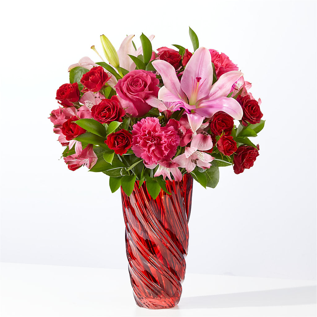 In Love Bouquet with Luxe Swirl Vase – Depot Des Fleurs, Montreal PQ