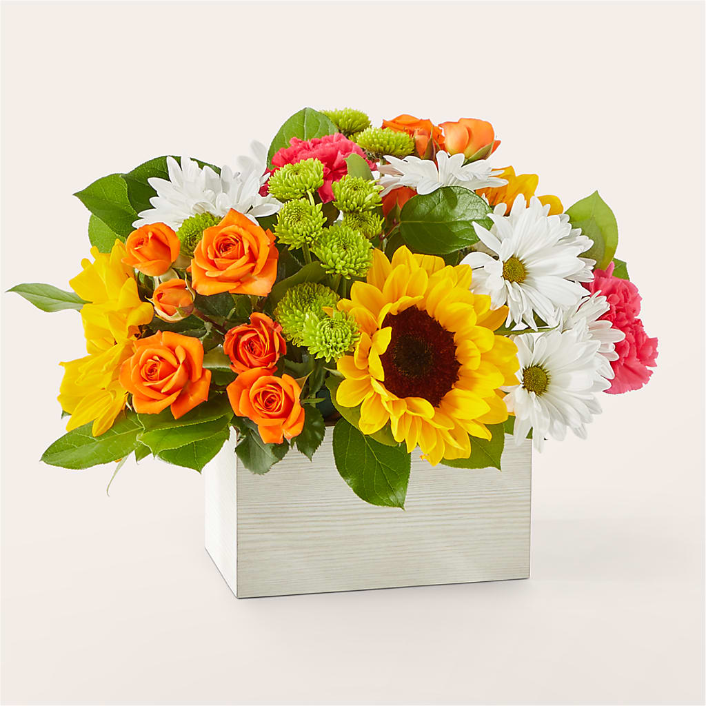 Sun-drenched Blooms Box Bouquet – Depot Des Fleurs, Montreal PQ