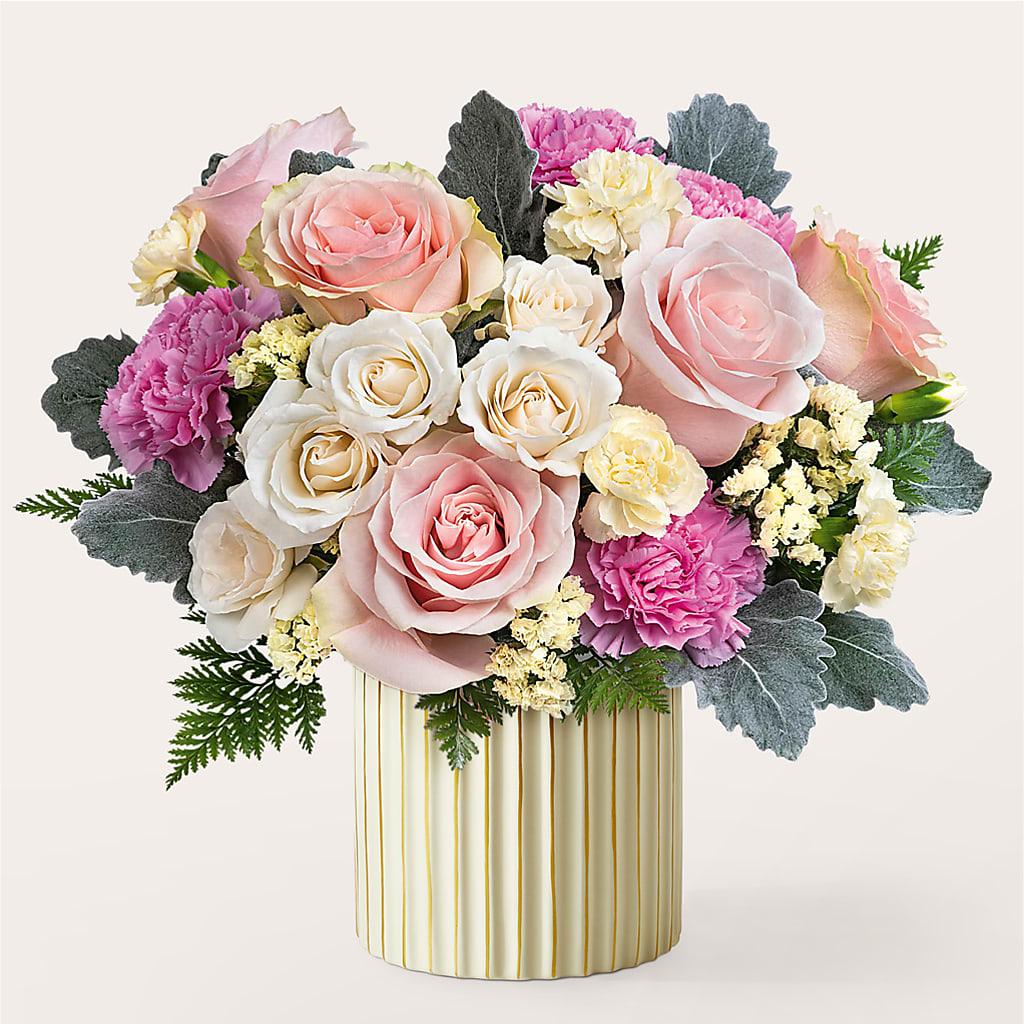 Blissful Moments Bouquet with Ivory Vase – Depot Des Fleurs, Montreal PQ
