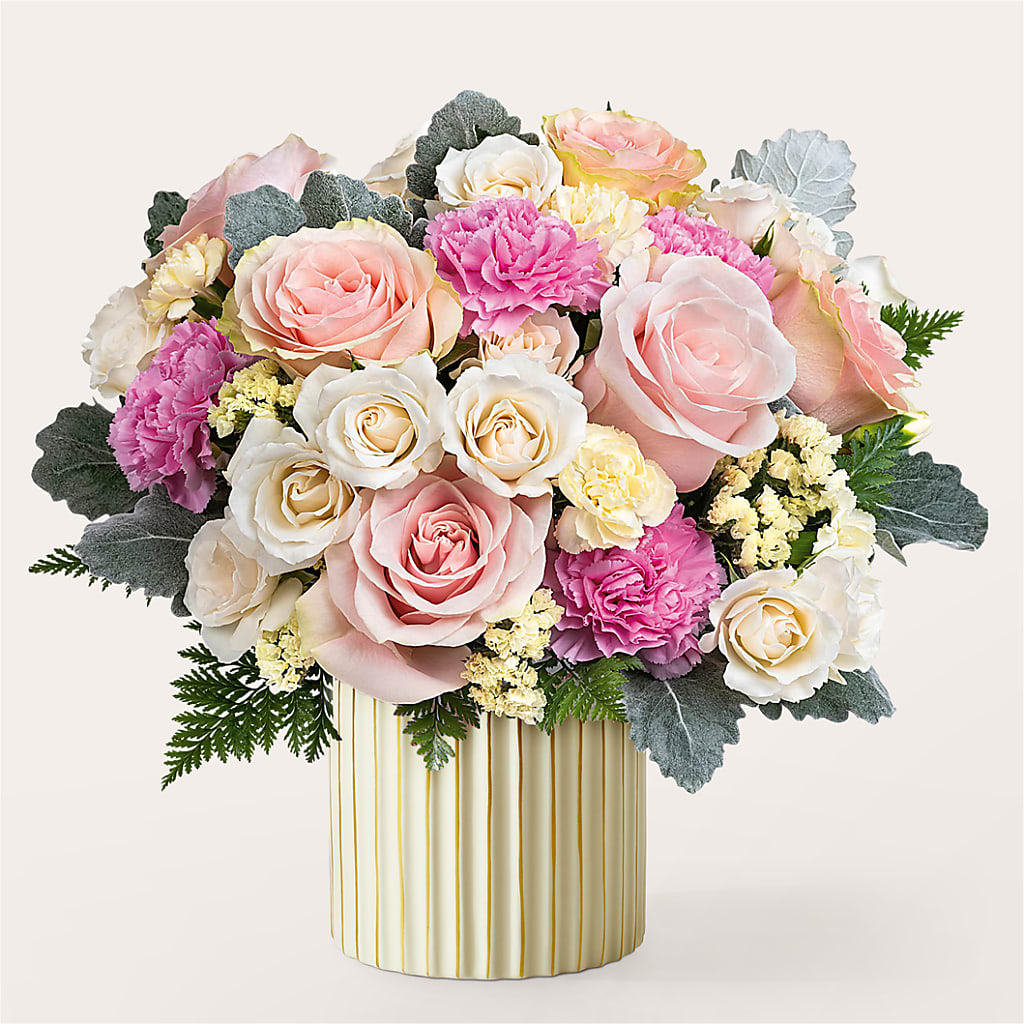 Blissful Moments Bouquet with Ivory Vase – Depot Des Fleurs, Montreal PQ