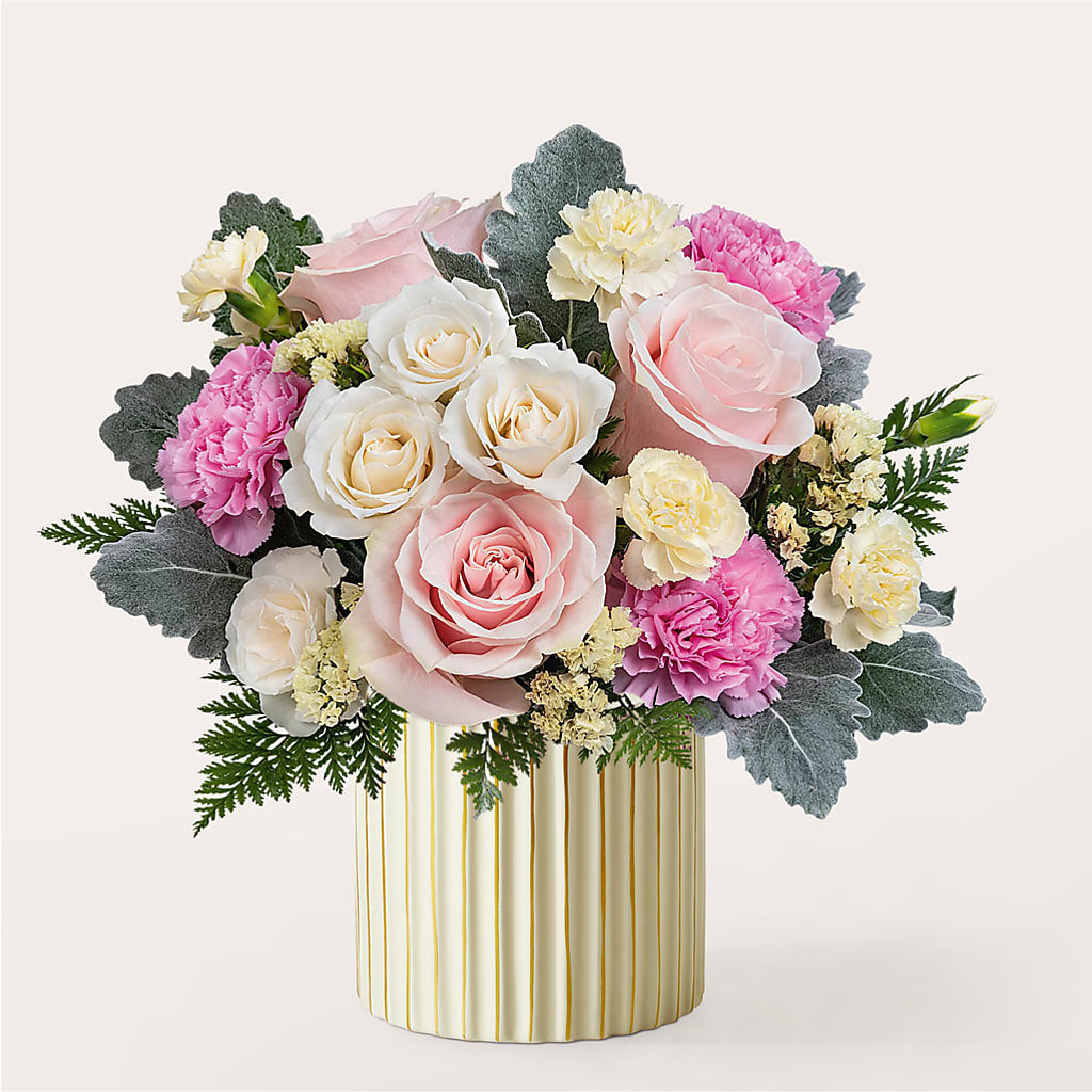 Blissful Moments Bouquet with Ivory Vase – Depot Des Fleurs, Montreal PQ