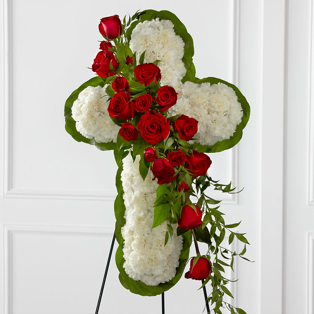 Floral Cross Easel – Depot Des Fleurs, Montreal PQ