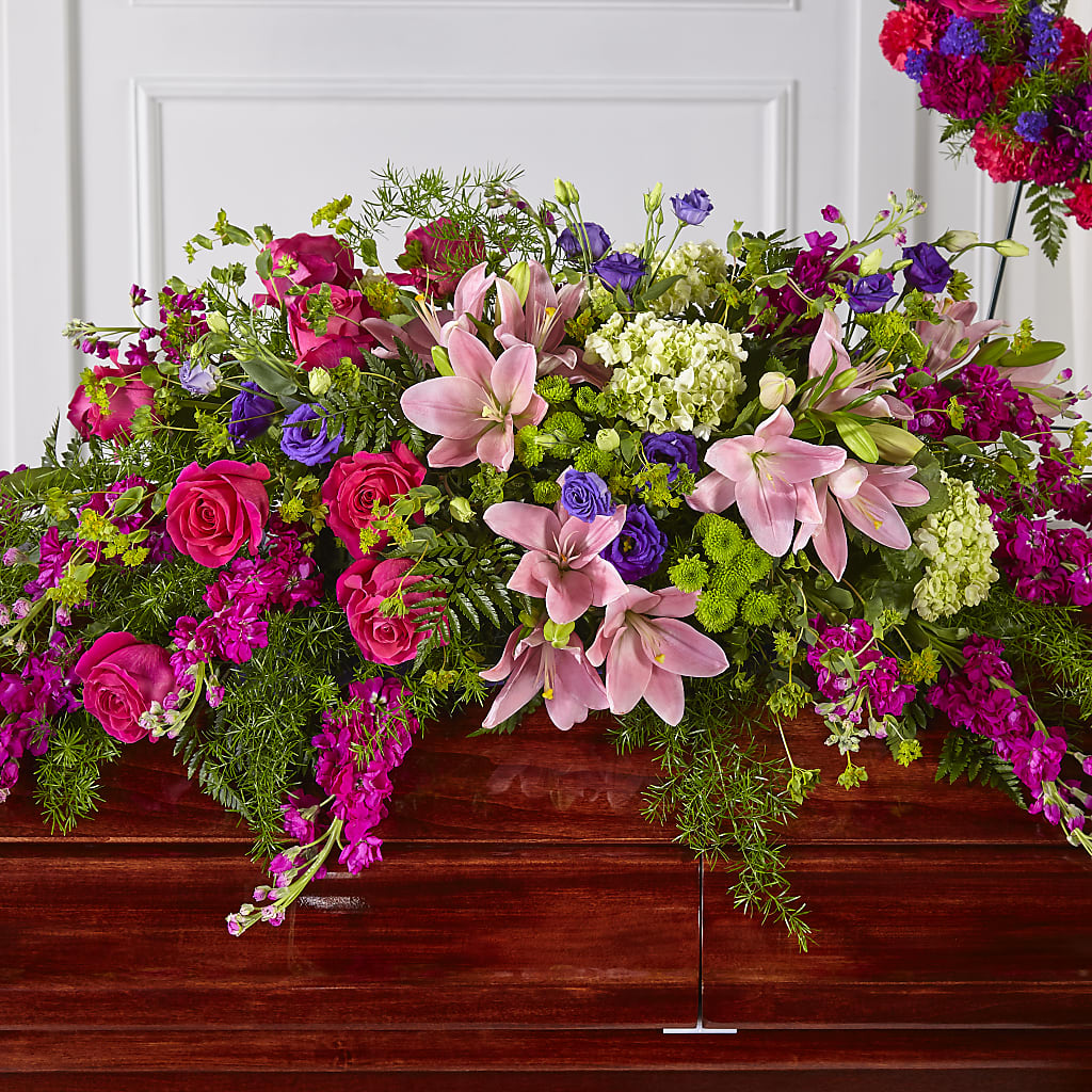 Radiant Tribute Casket Spray – Depot Des Fleurs, Montreal PQ
