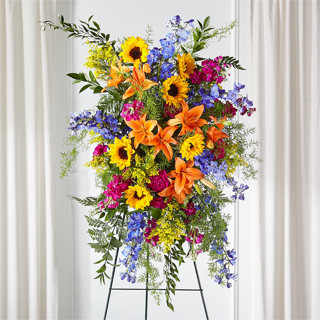 Sunlit Memories Standing Spray (Standard) – Depot Des Fleurs, Montreal PQ