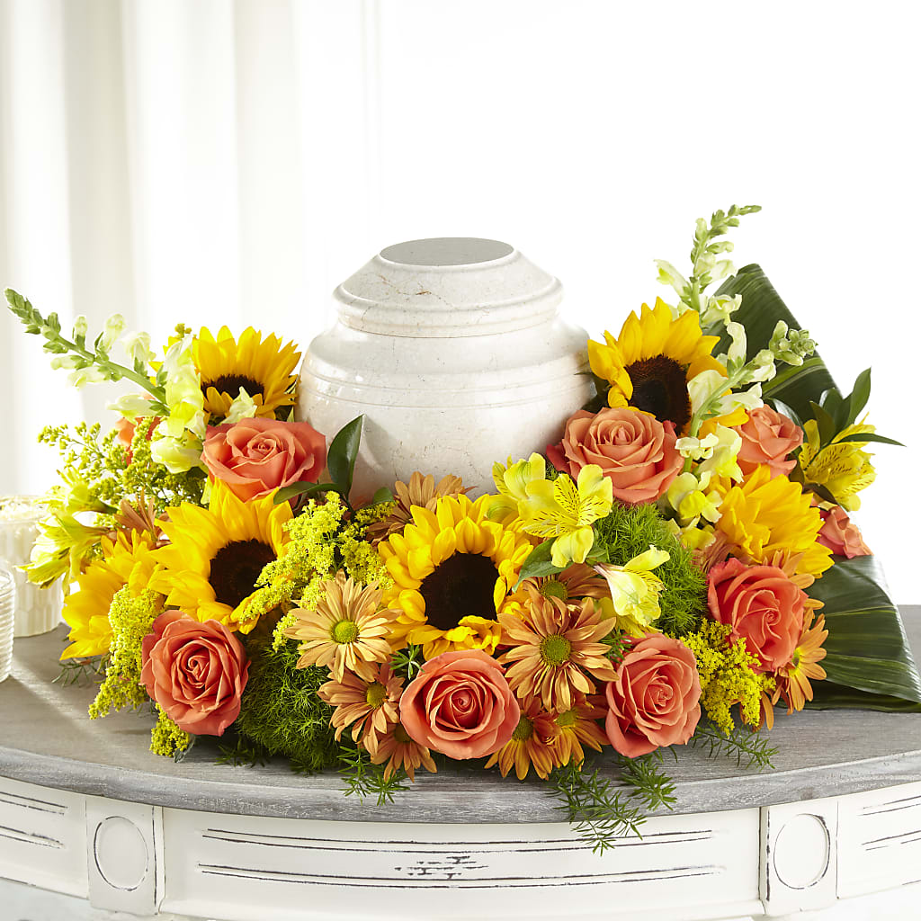Faithful Sunflower Cremation Adornment – Depot Des Fleurs, Montreal PQ