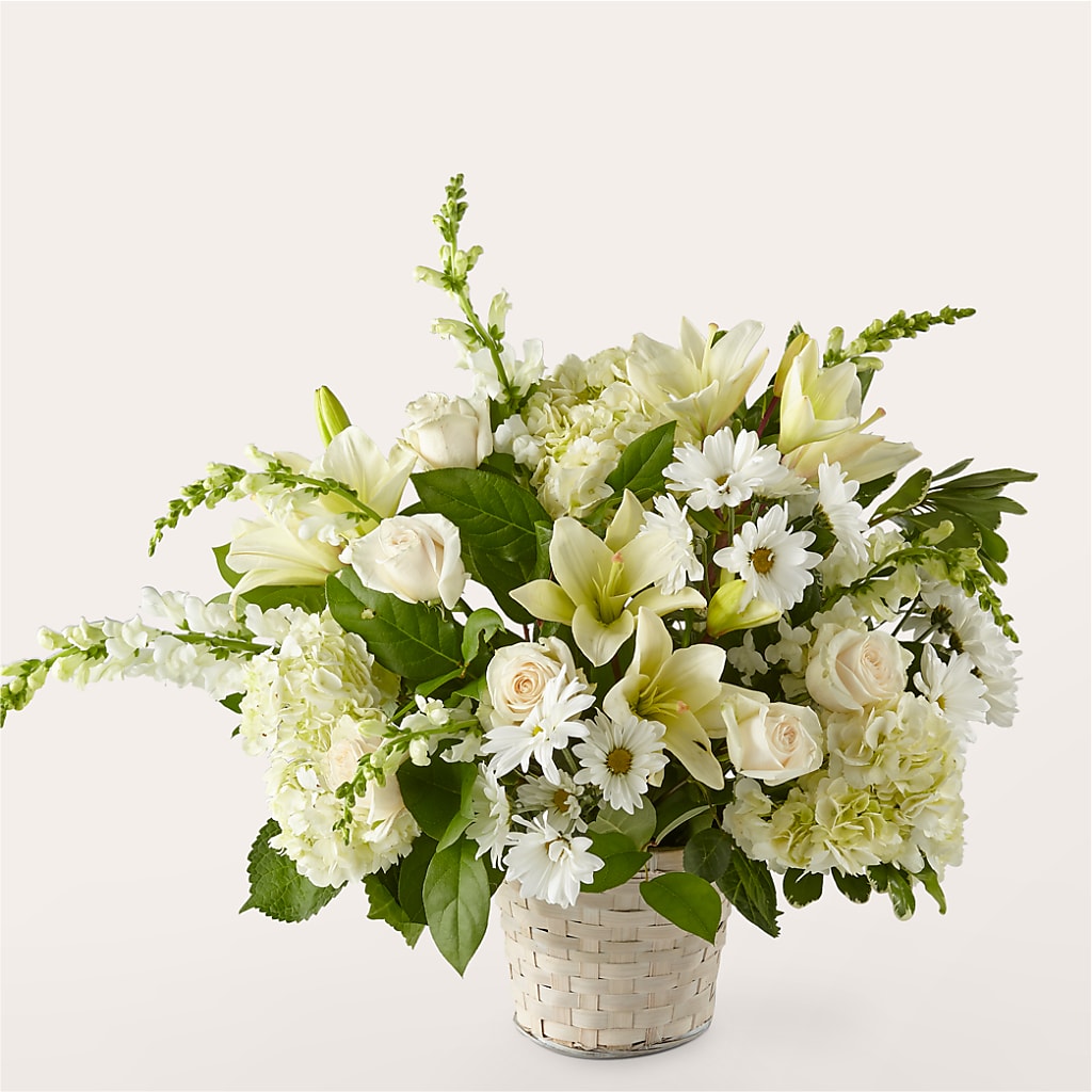 Ivory Elegance Floral Basket – Depot Des Fleurs, Montreal PQ