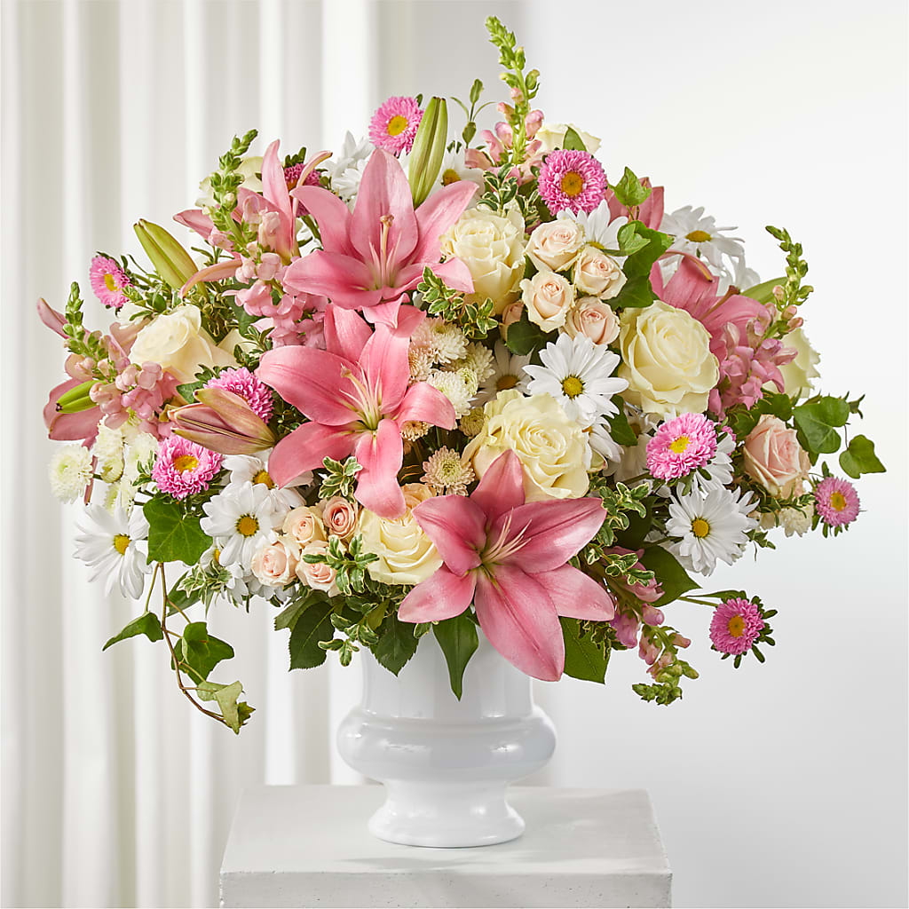 Empathetic Blooms Urn Arrangement – Depot Des Fleurs, Montreal PQ