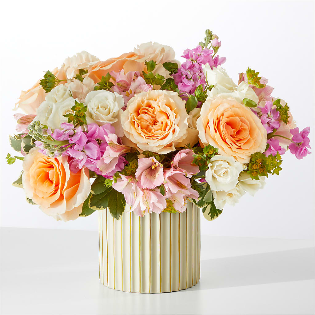 Paradise Bouquet with Ivory Vase – Depot Des Fleurs, Montreal PQ