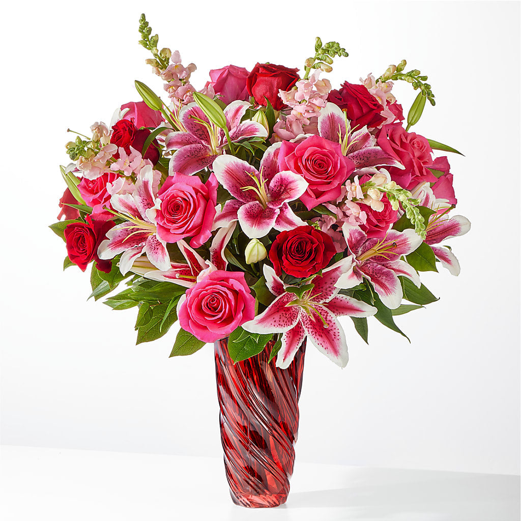 Always You Bouquet with Luxe Swirl Vase – Depot Des Fleurs, Montreal PQ