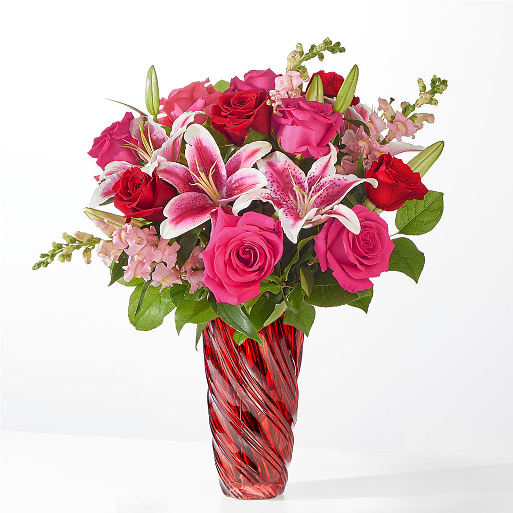 Always You Bouquet with Luxe Swirl Vase – Depot Des Fleurs, Montreal PQ