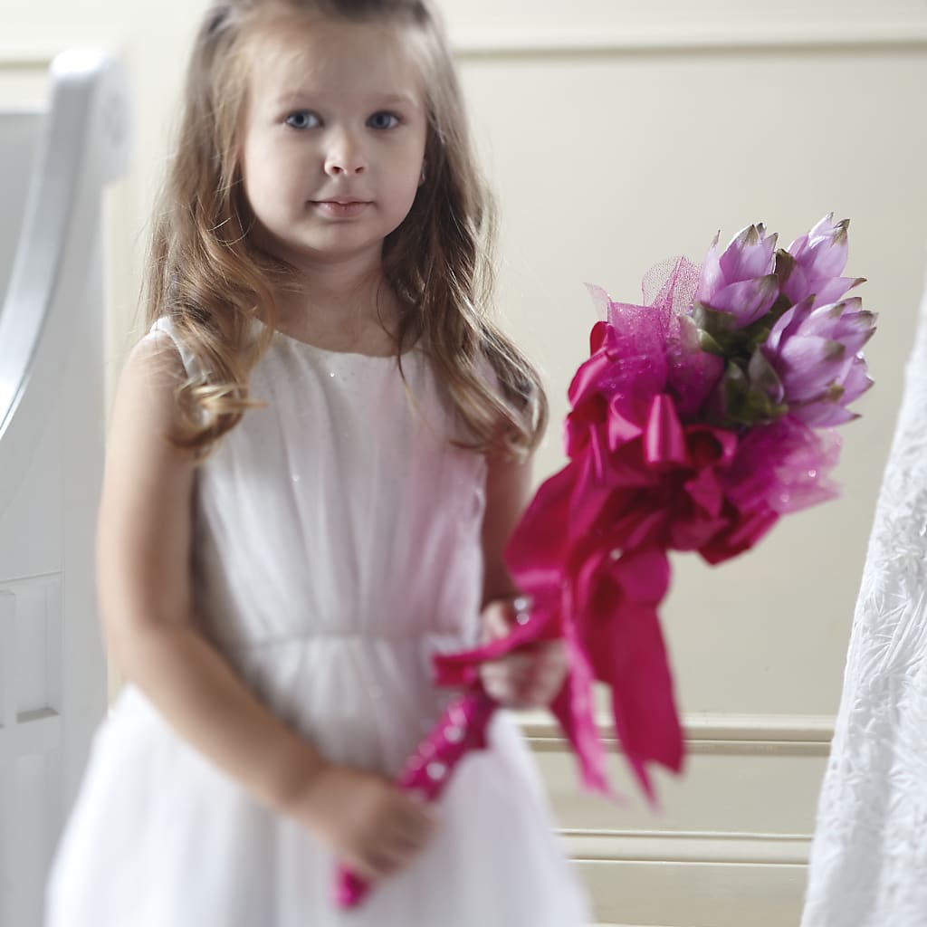 Sparkle Pink Flower Girl Bouquet – Depot Des Fleurs, Montreal PQ