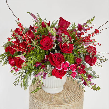 Big Red Bow Bouquet –  Depot Des Fleurs, Montreal PQ
