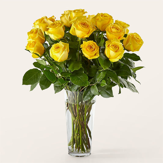 Long Stem Yellow Rose Bouquet –  Depot Des Fleurs, Montreal PQ