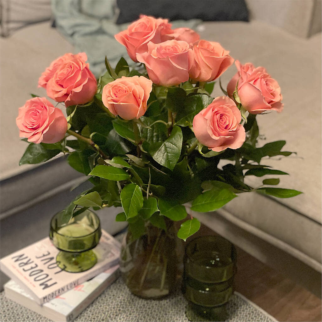 Long Stem Pink Rose Bouquet –  Depot Des Fleurs, Montreal PQ