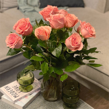 Long Stem Pink Rose Bouquet –  Depot Des Fleurs, Montreal PQ