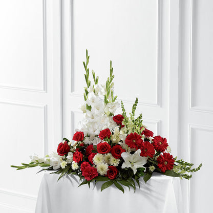Crimson & White Arrangement –  Depot Des Fleurs, Montreal PQ