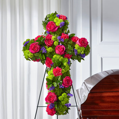 Tribute Rose Floral Cross –  Depot Des Fleurs, Montreal PQ
