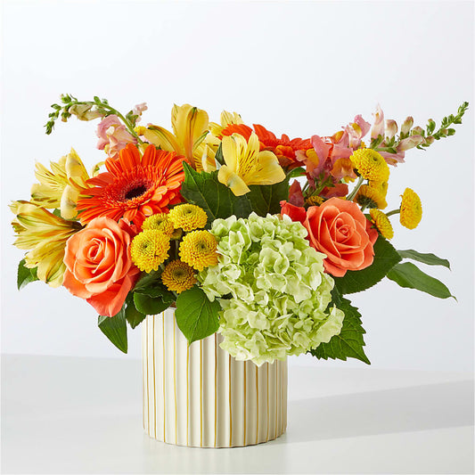 Autumn Sunshine Bouquet with Ivory Vase –  Depot Des Fleurs, Montreal PQ