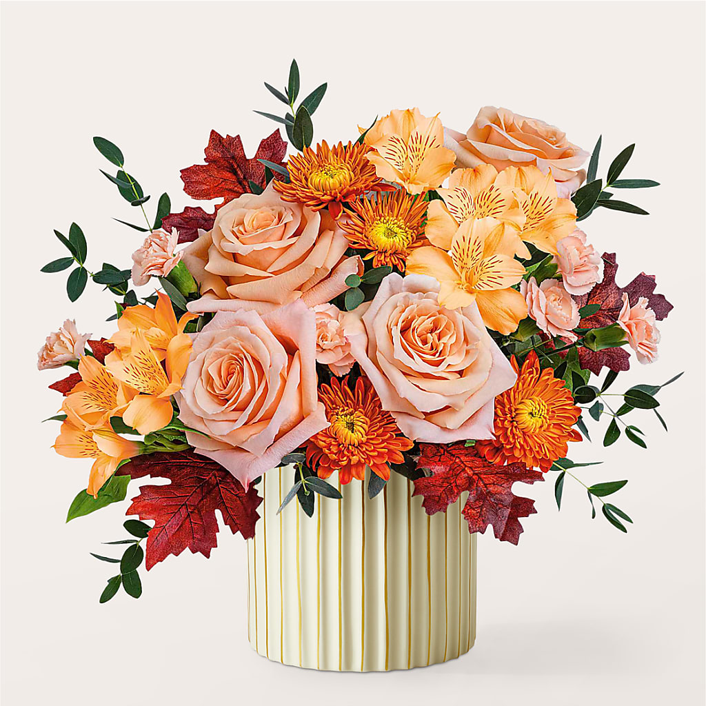 Spiced Latte Bouquet with Ivory Vase –  Depot Des Fleurs, Montreal PQ