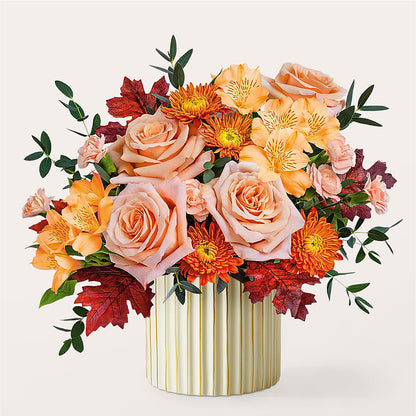 Spiced Latte Bouquet with Ivory Vase –  Depot Des Fleurs, Montreal PQ