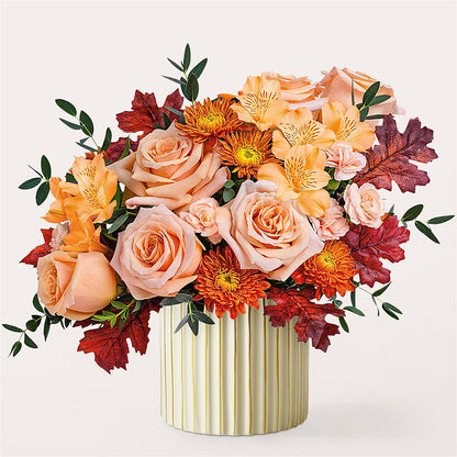 Spiced Latte Bouquet with Ivory Vase –  Depot Des Fleurs, Montreal PQ