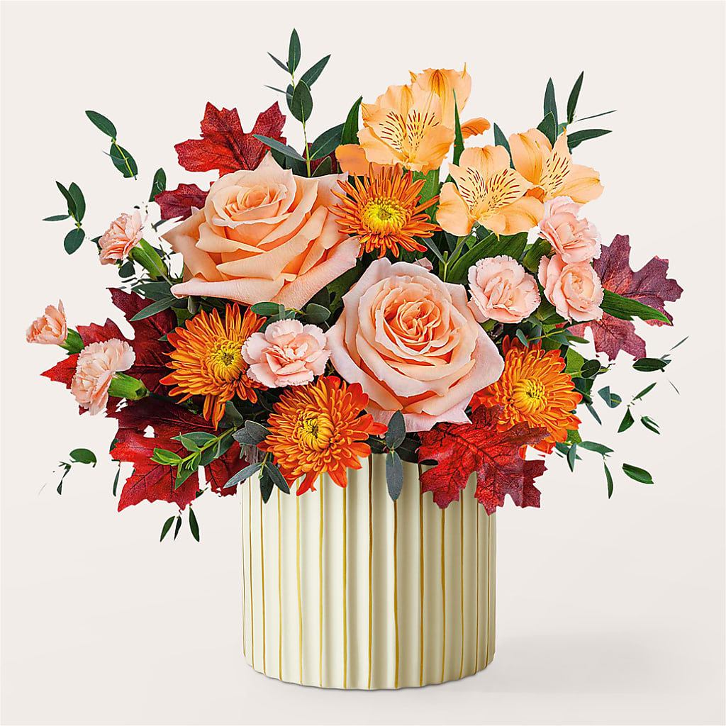 Spiced Latte Bouquet with Ivory Vase –  Depot Des Fleurs, Montreal PQ