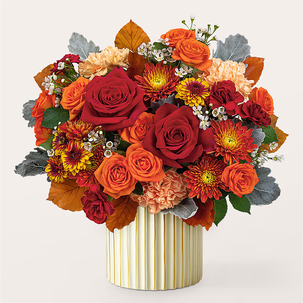 Merlot Bouquet with Ivory Vase –  Depot Des Fleurs, Montreal PQ