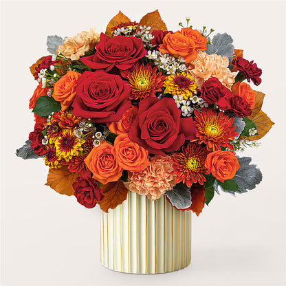 Merlot Bouquet with Ivory Vase –  Depot Des Fleurs, Montreal PQ