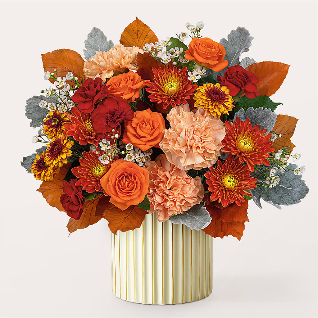 Merlot Bouquet with Ivory Vase –  Depot Des Fleurs, Montreal PQ
