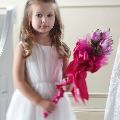 Sparkle Pink Flower Girl Bouquet –  Depot Des Fleurs, Montreal PQ